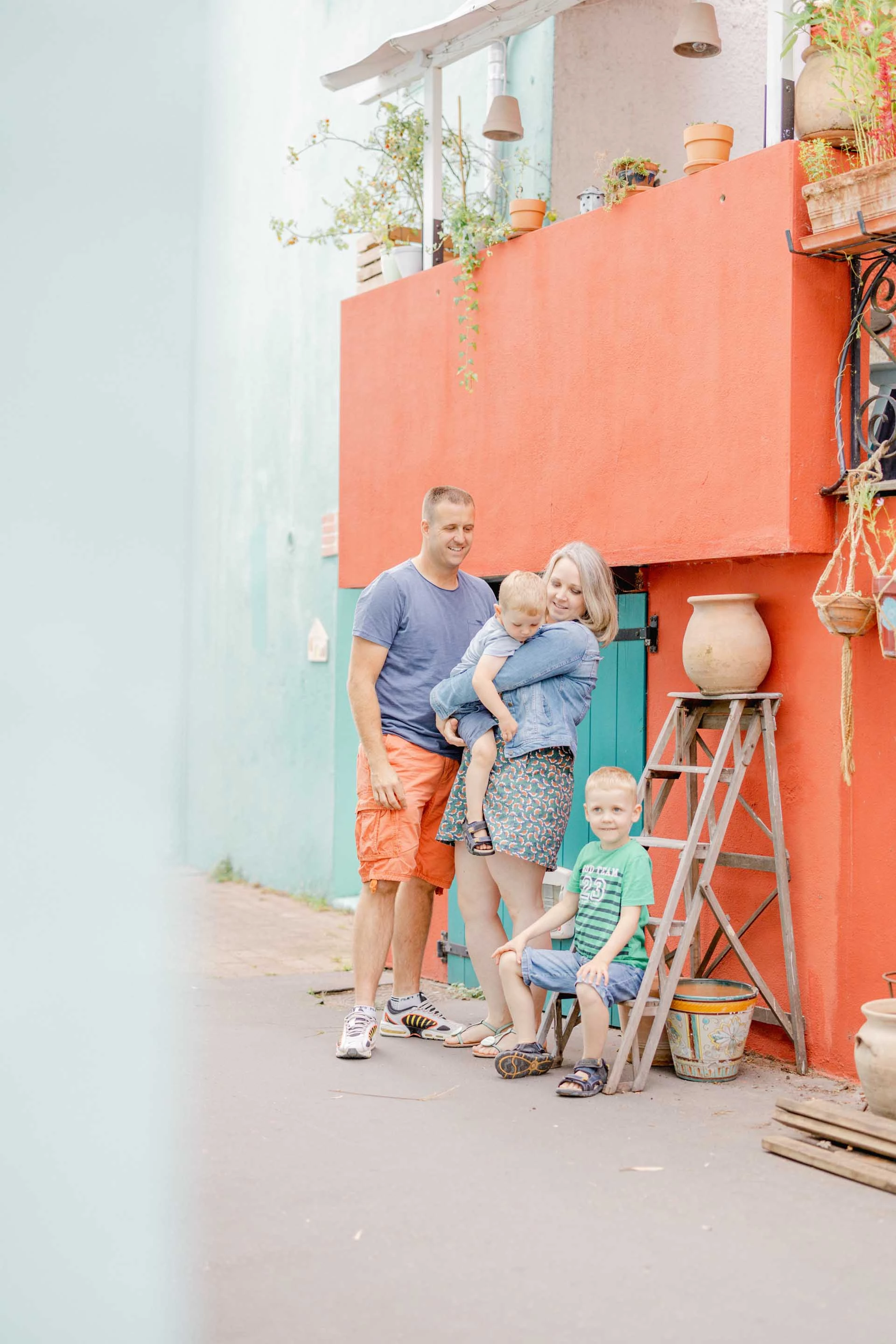 bonheur enfant robe famille marron